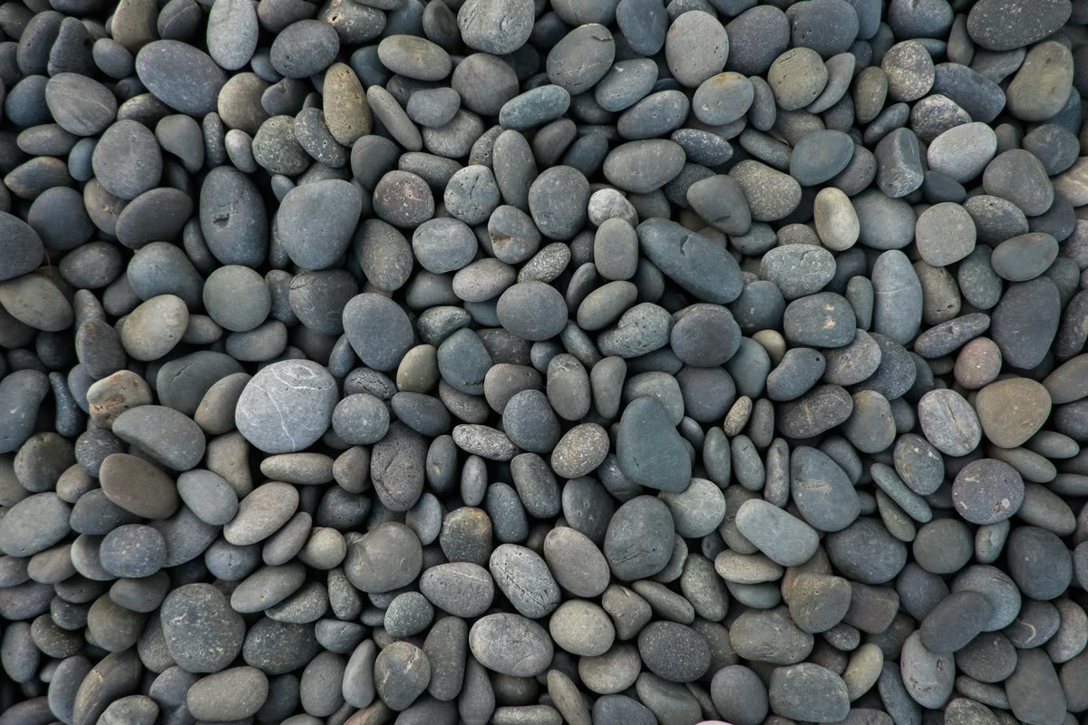 Grey river stones